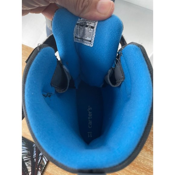 CARTER'S Deltha toddler snow boots, grey/blue, size 11M - Picture 6 of 8